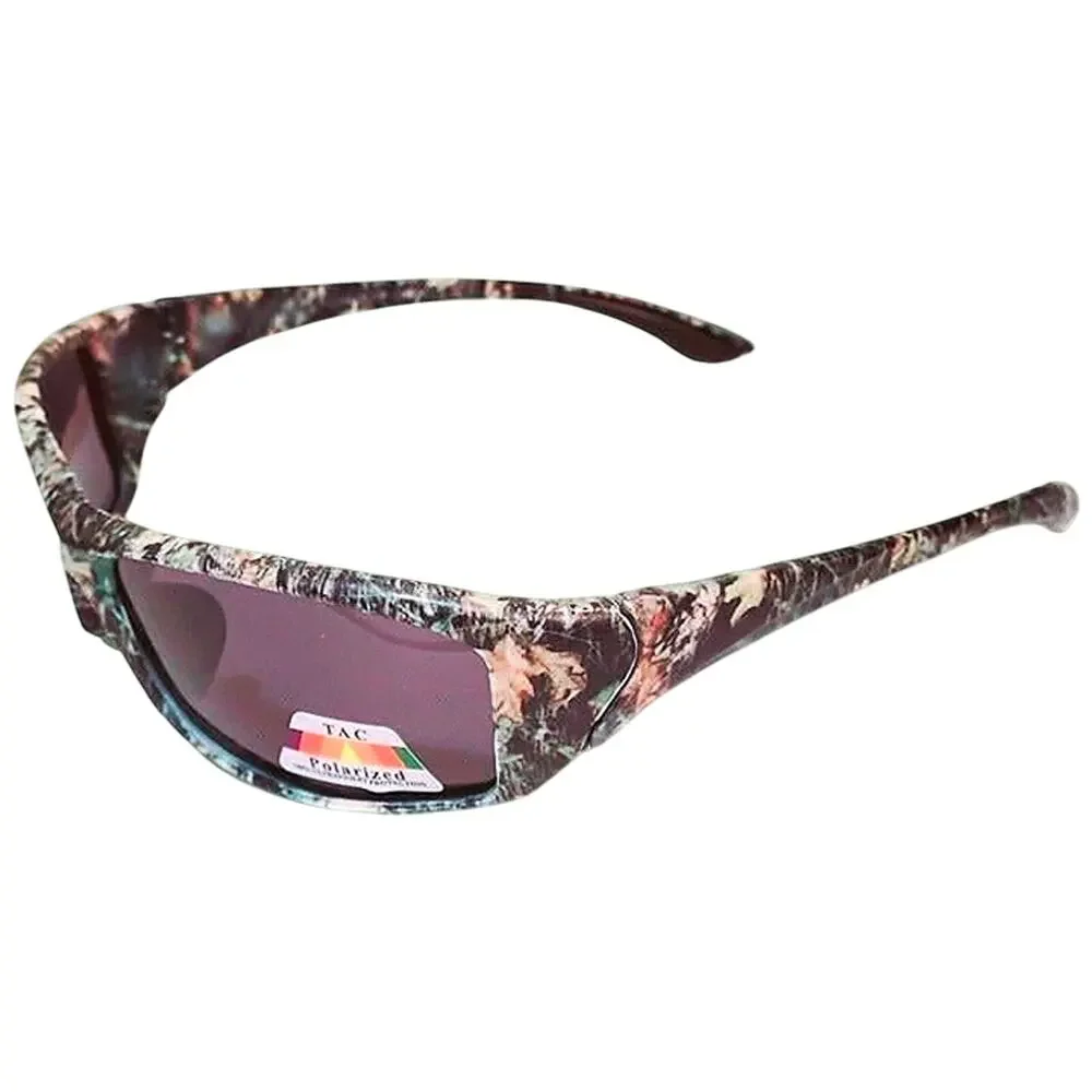 NEW Mens CAMO Sunglasses Wraparound Polarized Shades GREEN Camouflage